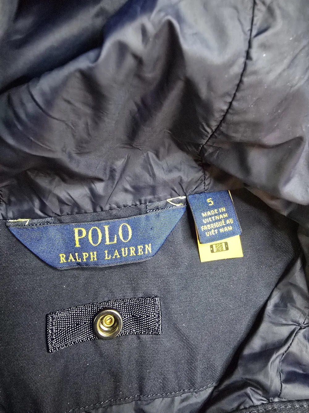 Kids Ralph Lauren Navy Blue Hooded Windbreaker Preppy Luxury